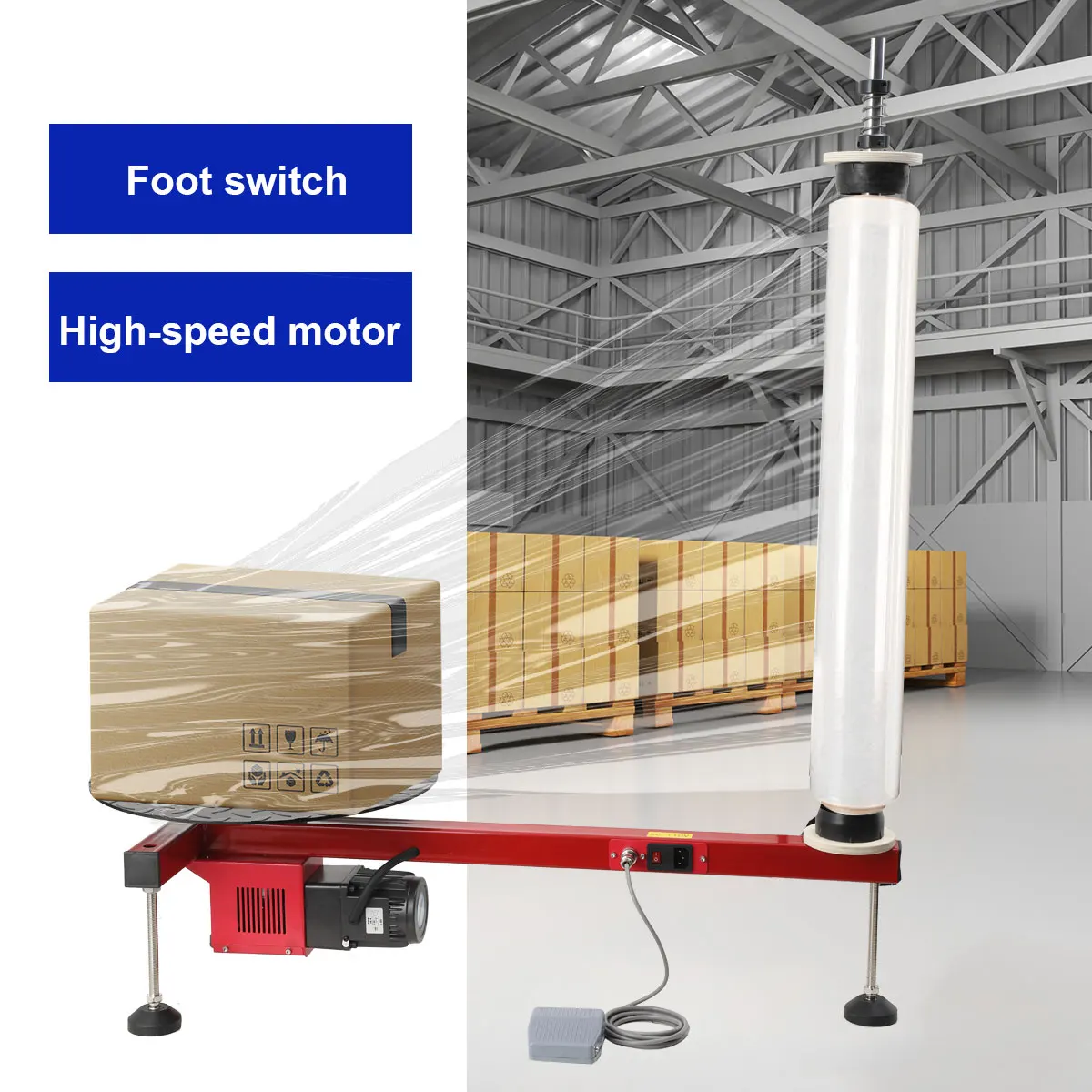 25W T-Type Electric Wrap-Around Film Baler Semi-Automatic Stretch Film Packaging Machine Carton Wrapping Machine