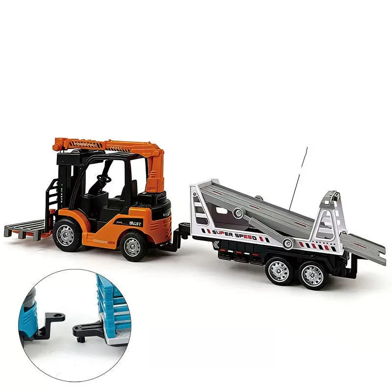 

DIY fun simulation alloy engineering forklift head children's transport fence car model toy boy inertial dump truck good gift