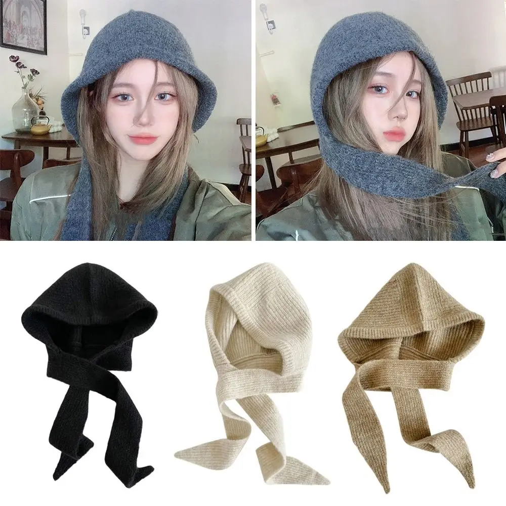 Fashion Warm Winter Hat Cute Neckerchief Bomber Hat Thickened Bucket Hat for Women