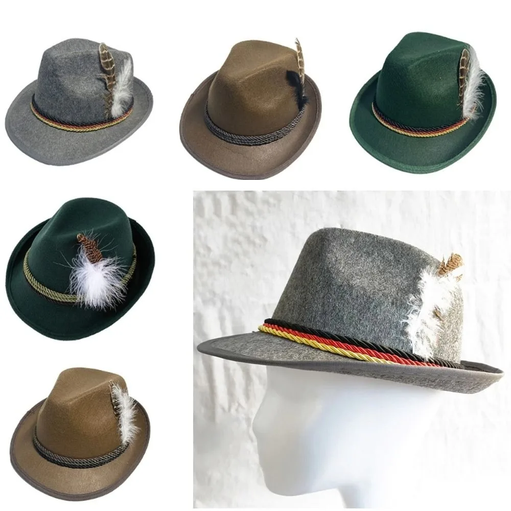 Nicky Bigs Novelties Adult Oktoberfest Hat German Bavarian Swiss Dress Up Felt Alpine Hats Tyrolean Lederhosen Costume Fedora