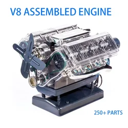 Miniature V8 Engine DIY Hand Assembled Model Kit Simulates The Working Principle of Eight-cylinder Engine Model Toy