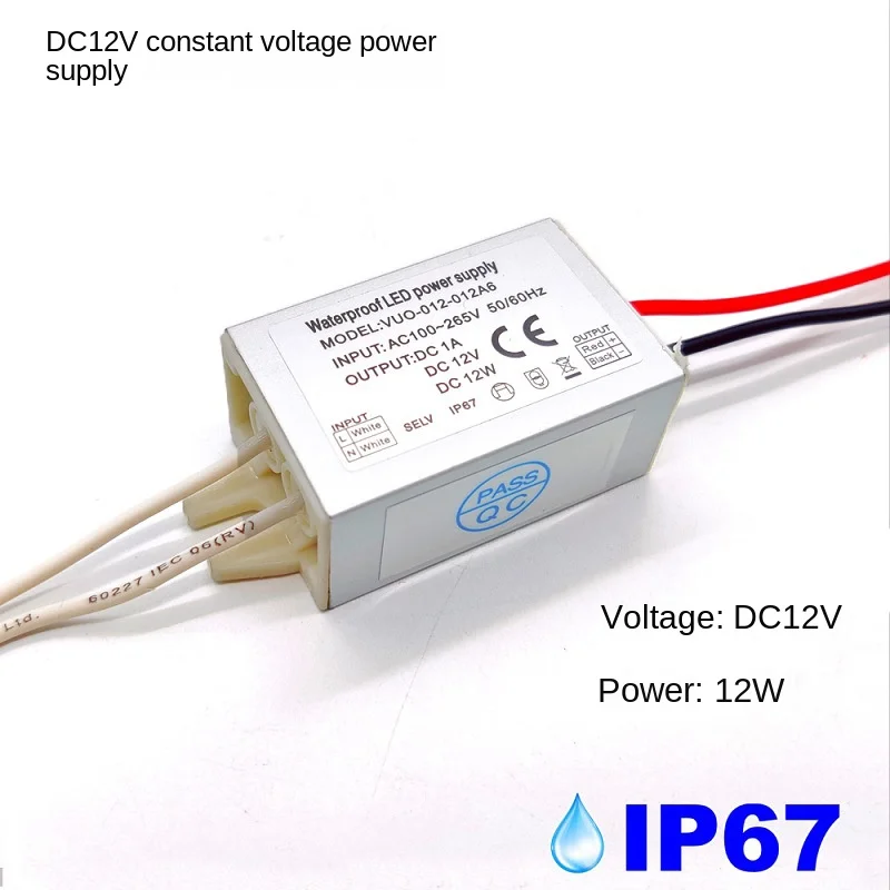 Imagem -03 - Impermeável Transformador de Iluminação Fonte de Alimentação Led Driver Dc12v 12w 20w 36w 60w Ip67 ac 100v265v