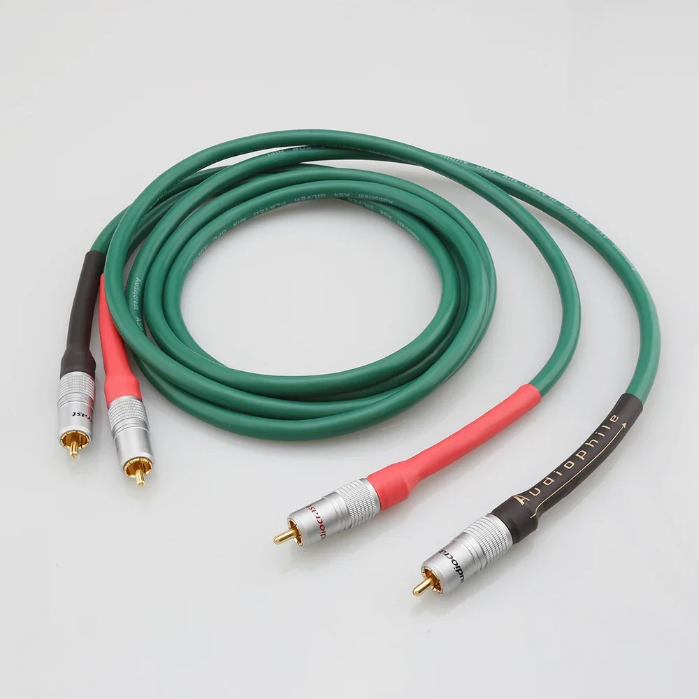 

HiFi A54 OFC Silver Plated Audio RCA interconnect cable for CD Play AMP Audio RCA Cable