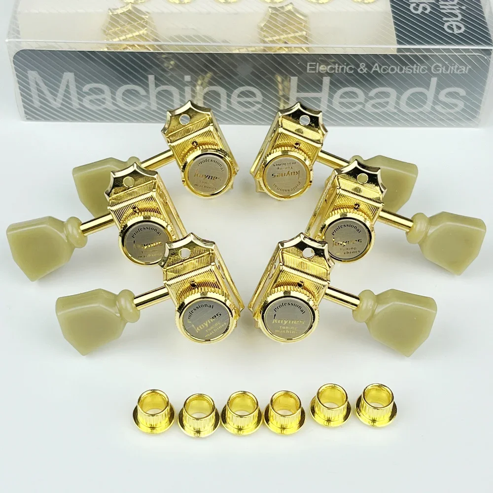 1 Set 3R3L Vintage Deluxe Locking Electric Guitar Machine Heads Tuners For LP SG Electric Guitar Tuning Pegs Gold