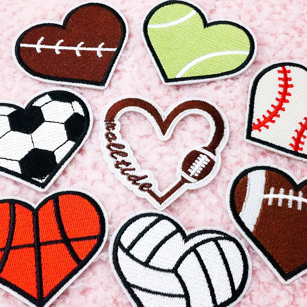 8Pcs/Lot Sport Ball Game Embroidered Patches Appliques Sewing Clothes Accessories Apparel Sewing Supplies Patch Decoration