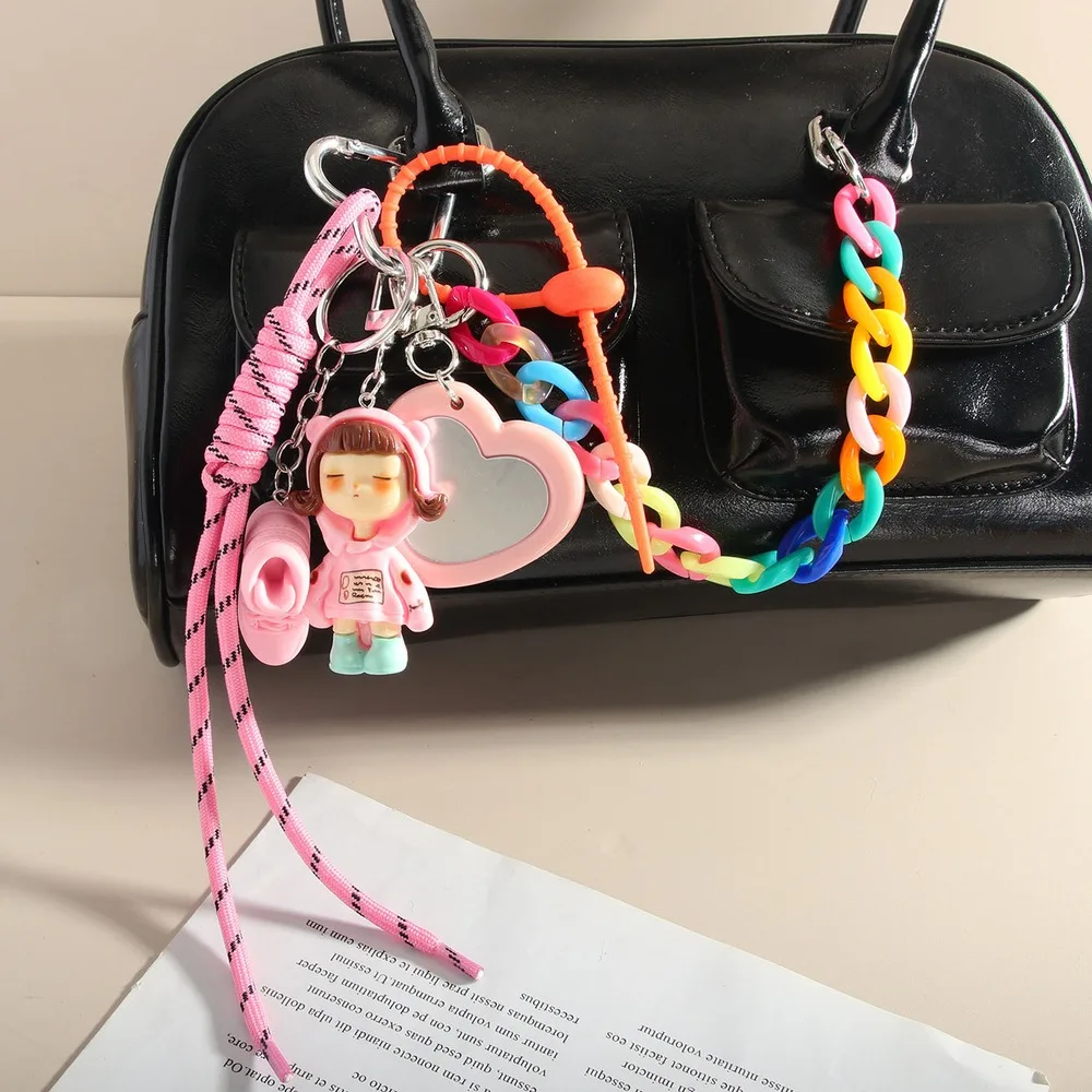 Colorful Bag Charm Multi Charm Bag Chain Layered Purse Decoration For Handbag Personalization Accessory For Everyday Bag Styling
