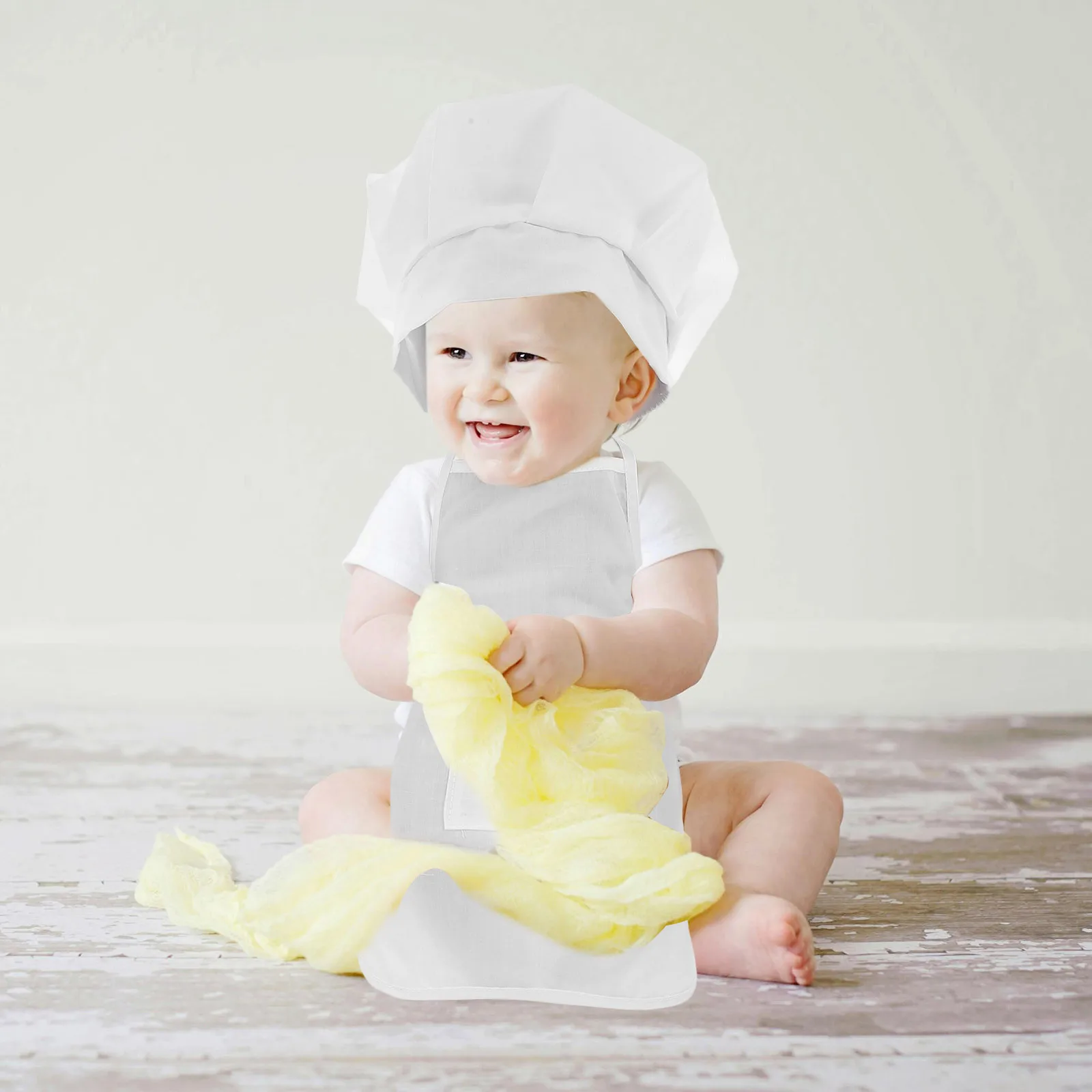 مجموعة قبعة الشيف لحديثي الولادة دعائم تصوير مقاس مريلة الطباخ للرضع ملابس يومية لالتقاط الصور #1