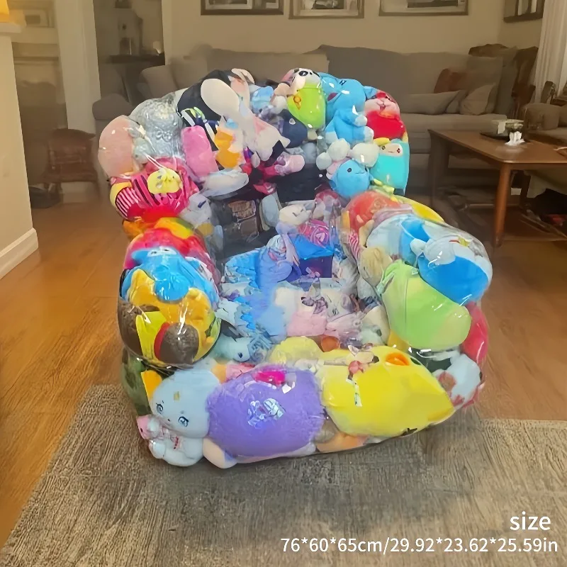 Large Capacity Transparent PVC Sofa Toy Storage Organizer - usage example