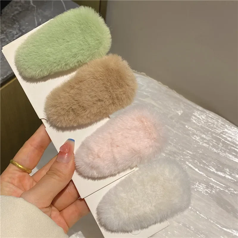 Winter Plush Cute Hair Clip Grasping Lamb Children\'s Broken Hair Pin Clip Headwear Hair Accessories for Girls  Korean Style