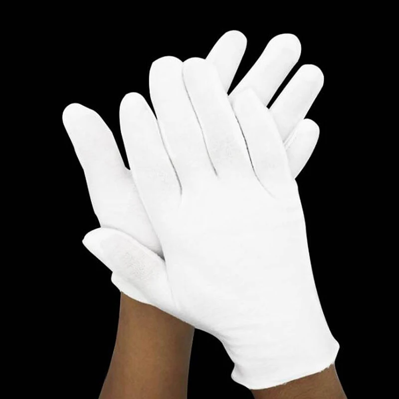 Luvas de Inspeção Brancas Leves, Cotton Work, High Stretch, Coin Jewelry