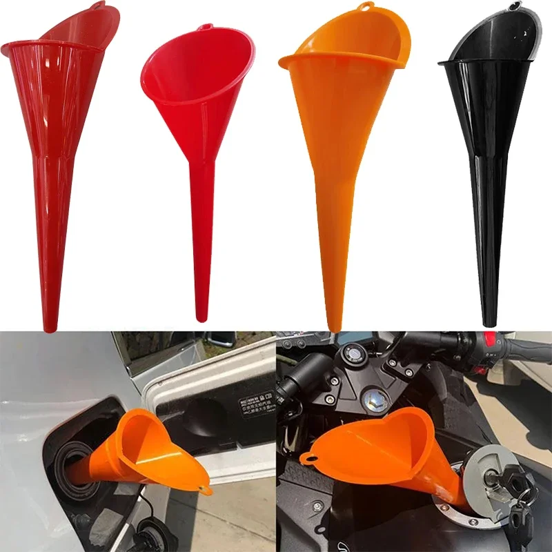 Car Refueling Multi-Function Longer Stem Plastic Funnel Gasoline Engine Oil Additive Motorcycle Refueling Tools Auto Accessories