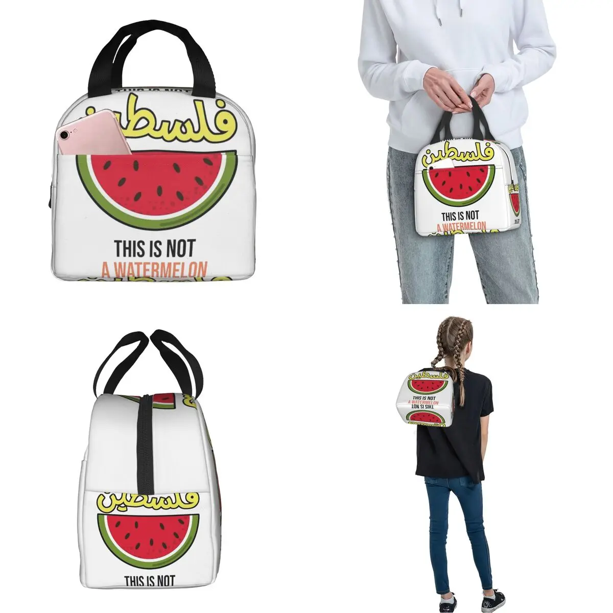 This Is Not A Watermelon Lunch Bag Portable Insulated Oxford Cooler Magritte Watermelon Parody Thermal Picnic Travel Lunch Box