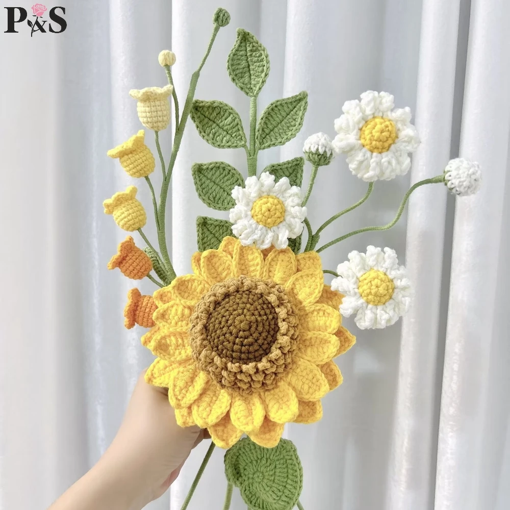 Buket Bunga Rajutan Buatan Tan - Home Decor Tulip ulasan dan harga