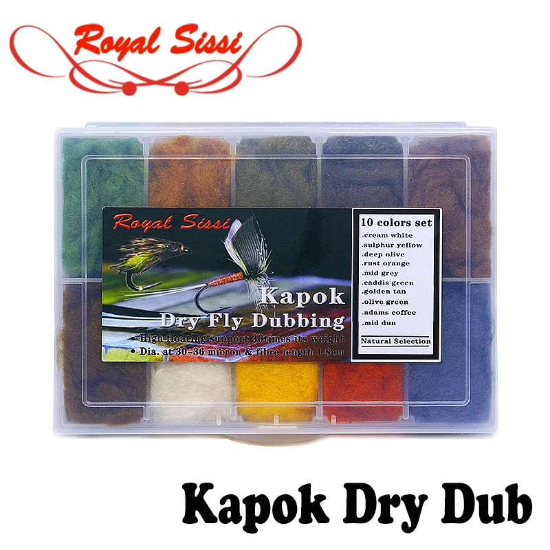 

new float trout fly dubbing materials ultra fine kapok dry fly dubbing mayfly dispenser 10colors assorted small flies dubbing