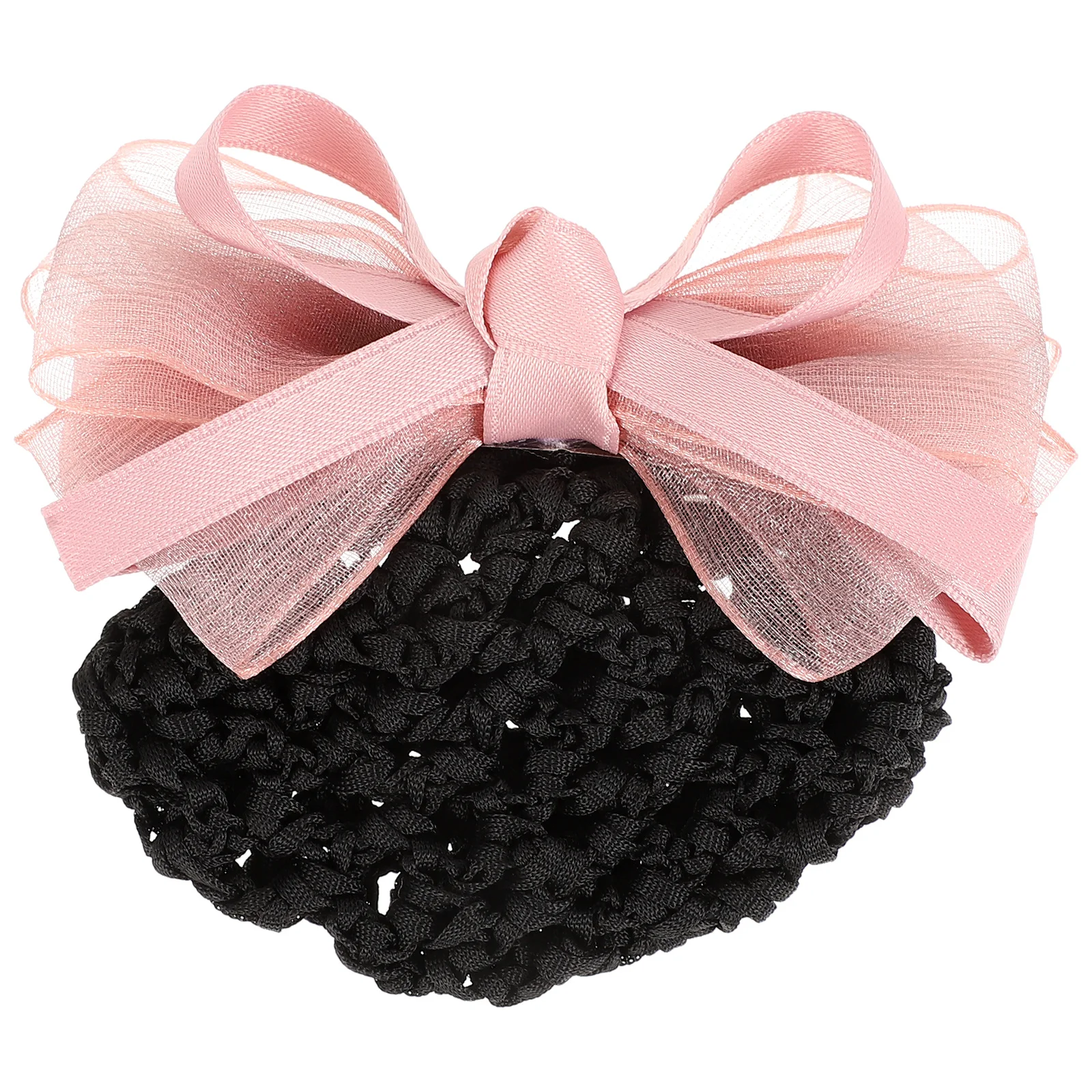 

1Pcs Bow Hair Snood Elastic Mesh Bun Cover Strong Clip for Women Professional Hair Accessory Work Headdress Office Decoration