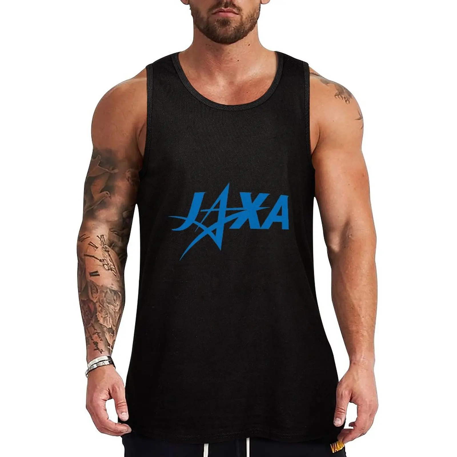 JAXA (Japanese Aerospace Exploration Agency) Logo Tank Top new in tops & t-shirt t-shirts for Men's gym gym accessories man