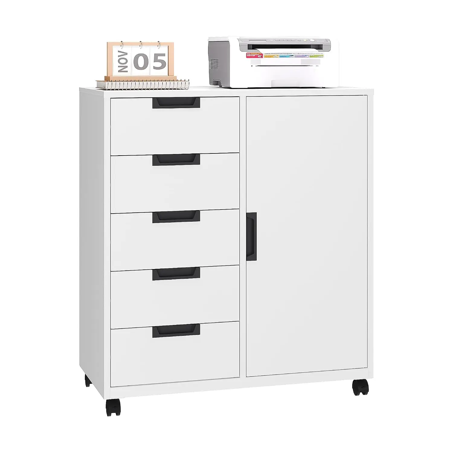 5-Drawer Metal Storage Cabinet with Wheels Craft Organizer Tool Box Garage Workshop 128 Customized