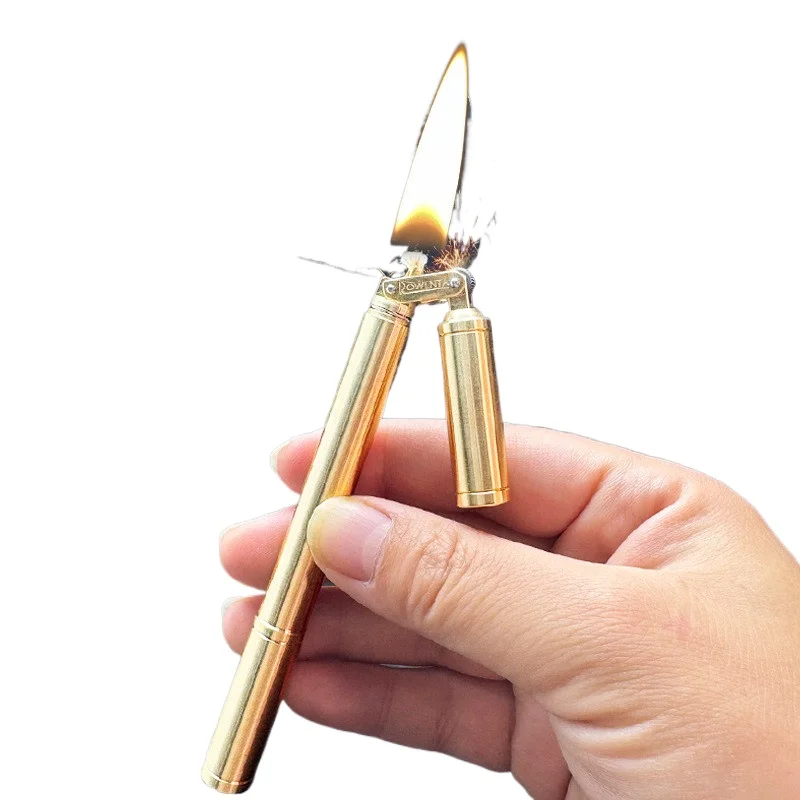 

Classic Grinding Wheel Brass Nunchaku Lighter Cylindrical Creative Plate Dragon Stick Small Portable Outdoor Ignition Tool
