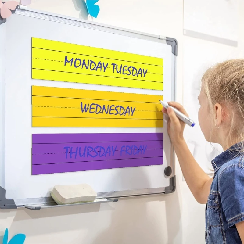 Tiras frases con imanes J6PA 12x3 pulgadas, herramienta aprendizaje en aula para profesores escuela