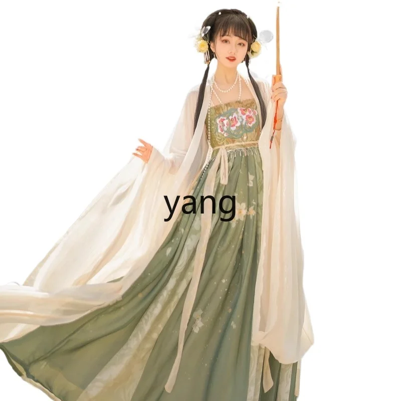 LMM Hanfu – chemise à manches longues pour femmes, véritable costume quotidien brodé, été