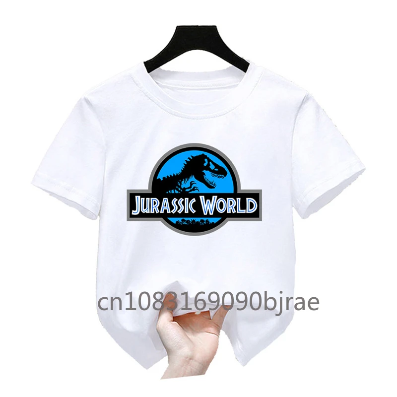 Children T-shirt Summer Fashionable Suitable Boys Girls aged 3-12 cotton Short Sleeved Casual Tops Jurassic Park Dinosaurs Print