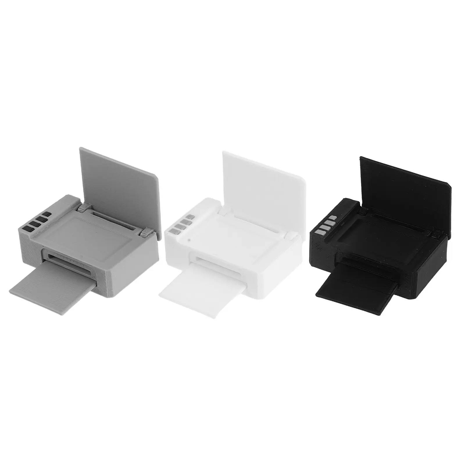 3Pcs Miniature Printer 1 12 Scale Realistic Plastic Molded Micro Office Scene Accessories Miniature Desk Furniture Display