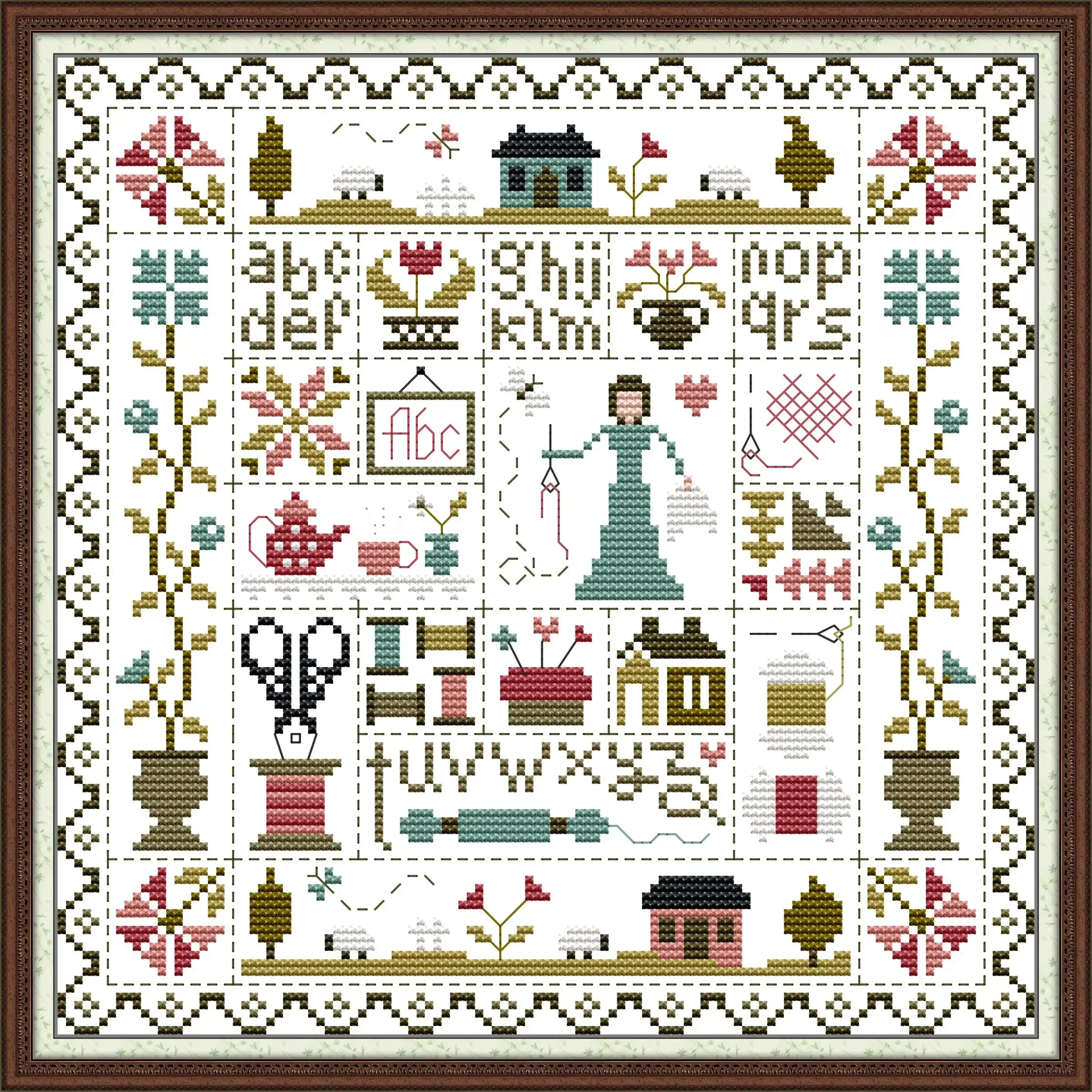 Joy Sunday Kit punto croce prestampato fai da te Easy Pattern Aida 14/11CT Set ricamo in tessuto stampato-My Home