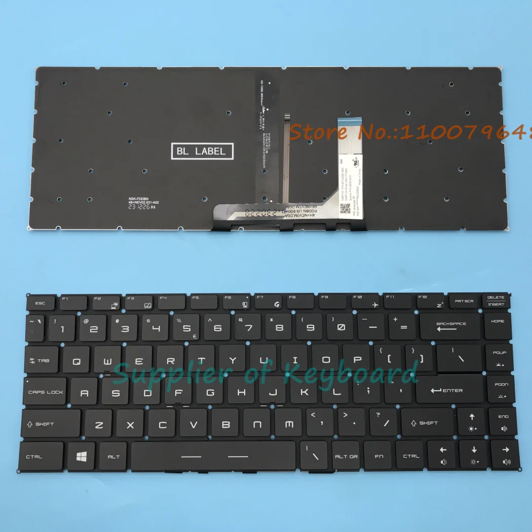 NEW English/Spanish Keyboard For MSI PS42 Modern 8RC 8RA 8MO PS42 8RB 8M MS-14B1 MS-14B2 Laptop Silver/Black/Red Backlit