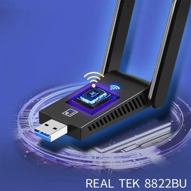 

F3KE USB3.0 Wifi Adapter 1300Mbps BT5.0 Wireless Card with Antennas Dual-Band 2.4G Wlan Receiver for PC Laptop
