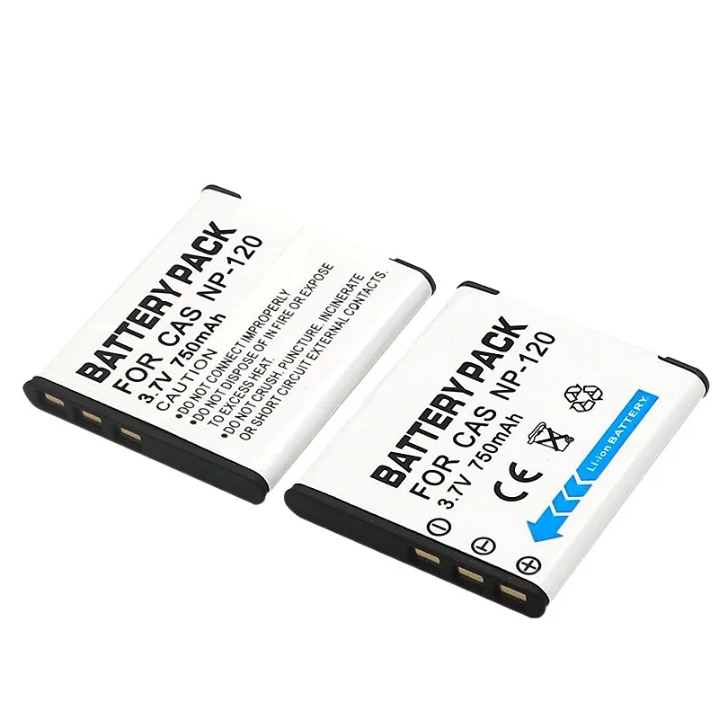 Vollständig dekodierter NP-120-Ersatzakku 750 mAh für Casio Exilim Digitalkamera Li-Ion Power