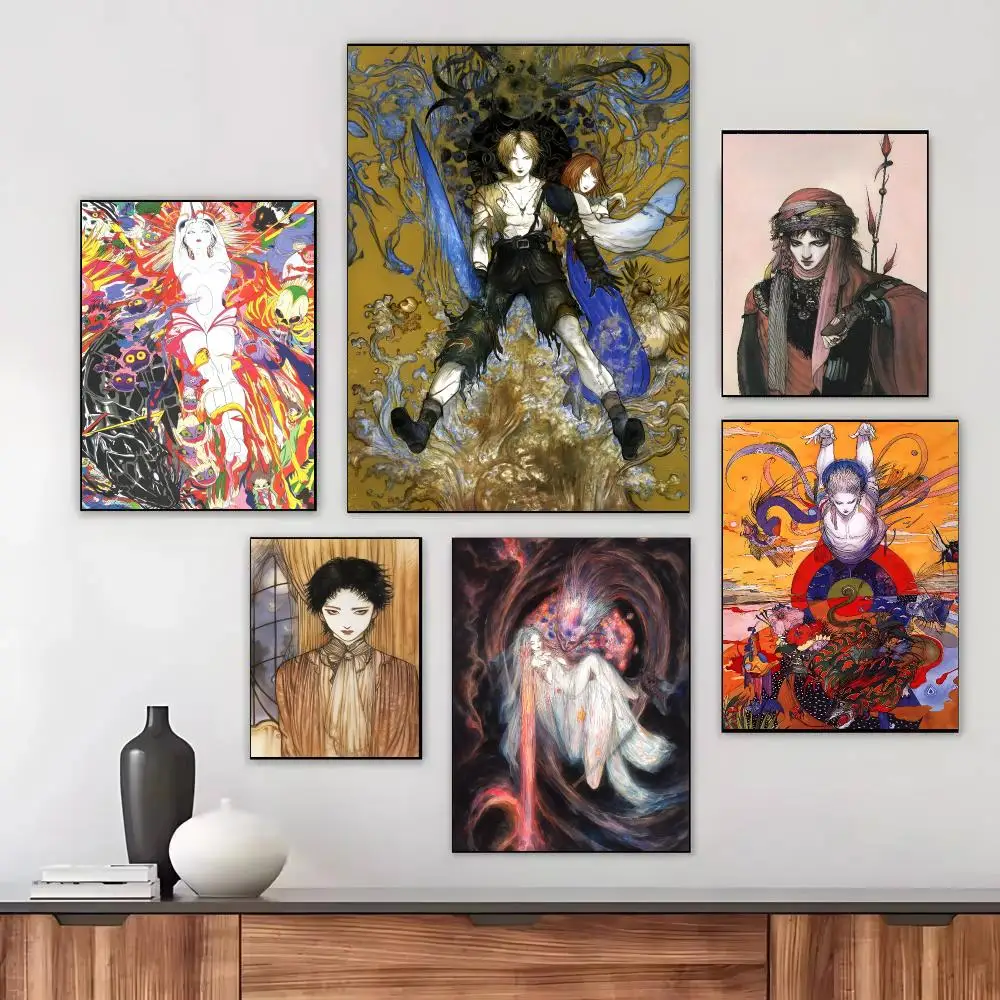 Yoshitaka Amano Art Gorgeous Poster Modern Aesthetic Wall Art Print Minimalist Bedroom Living Room Home Decor Gift