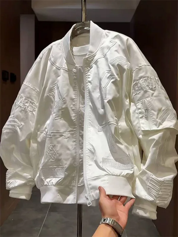 

Мужская повседневная бейсбольная куртка большого размера (до 300 фунтов), весна-осень, свободный крой, американский стиль, на молнии, молодежная мода