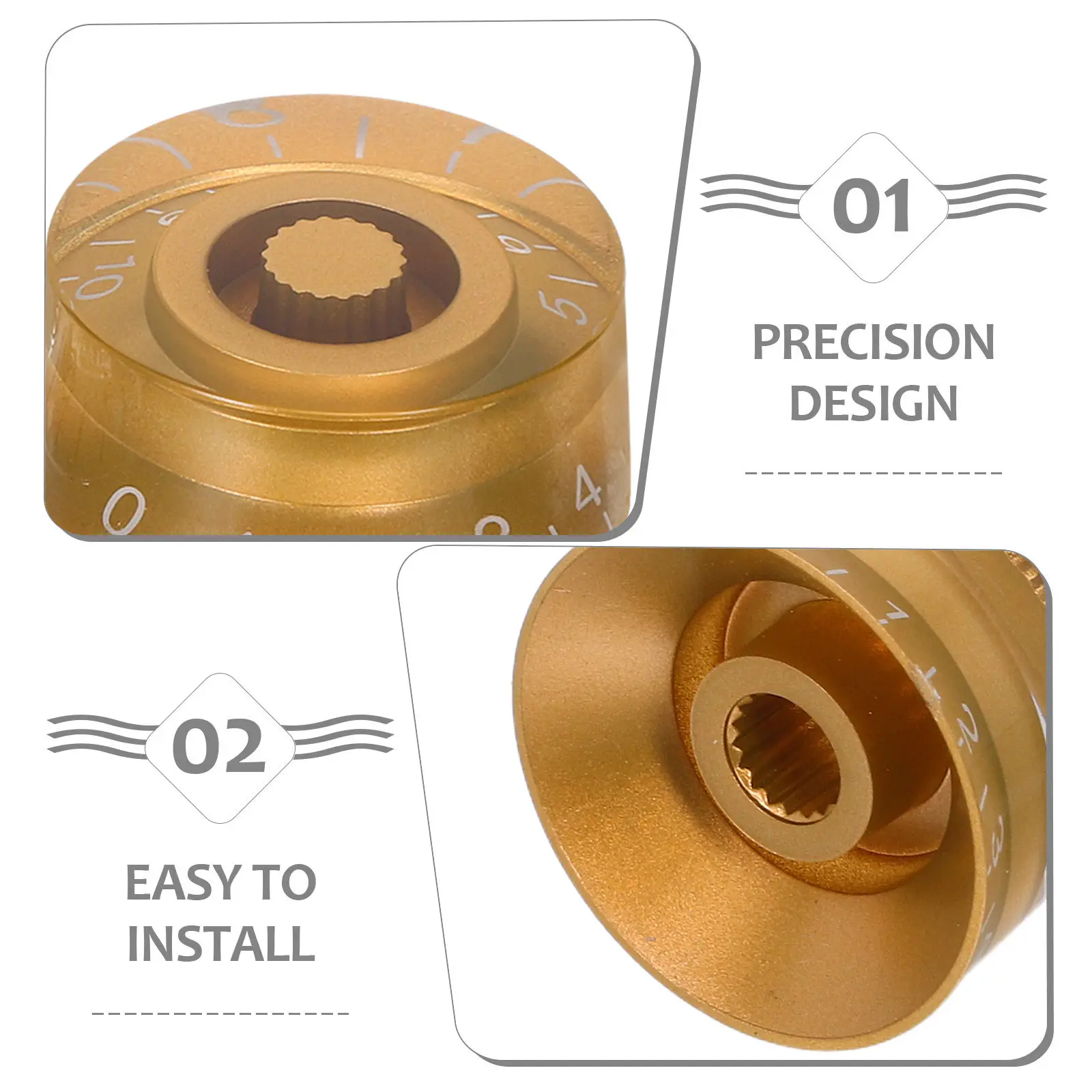 4Pcs Guitar Volume Knobs Tone Control Knobs for Electric Guitar Bass Rubber Knob Caps Precision Adjustment Smooth Operation