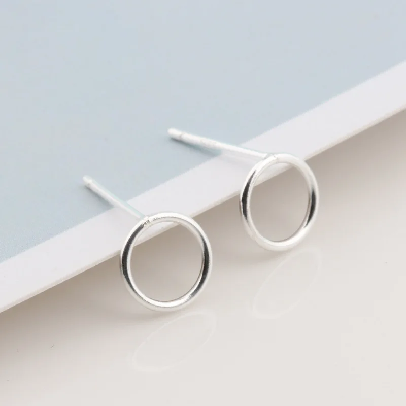 VENTFILLE 925 Sterling Silver Circle Earring for Women Girl Minimalism Extremely Small Delicate Jewelry Gift Dropshipping