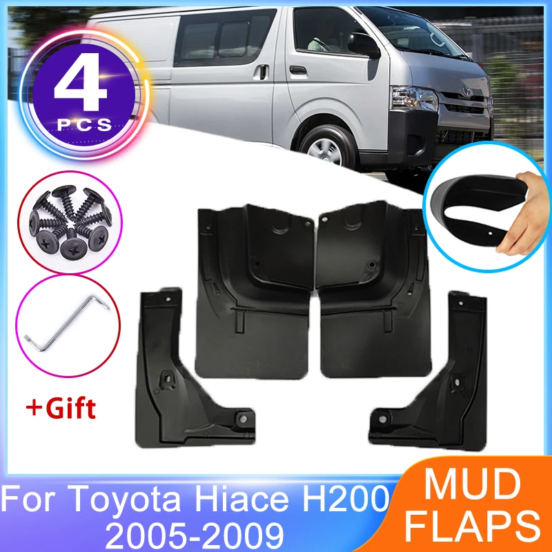 Samochód Mudflaps dla Toyota Hiace H200 2005 ~ 2009 przedni tylne błotniki nowa aktualizacja koła Protector Fender klapa błotna akcesoria samochodowe