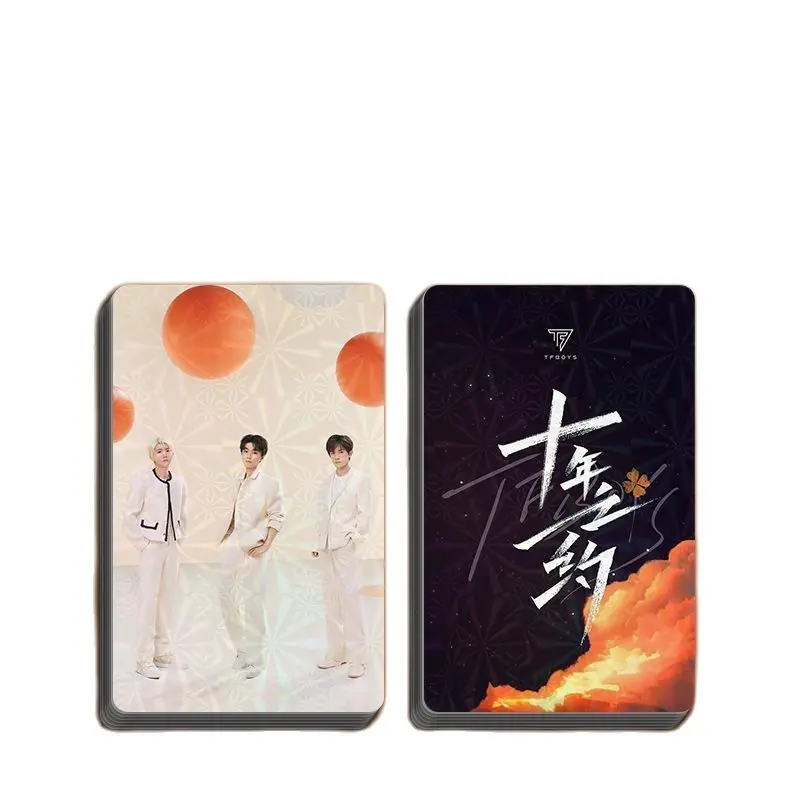 TFBOYS Karry Wang Junkai Roy Wang Yuan Jackson Yi Yang Qianxi Decennial Laser Bright babysbreath Double Side Mini Card