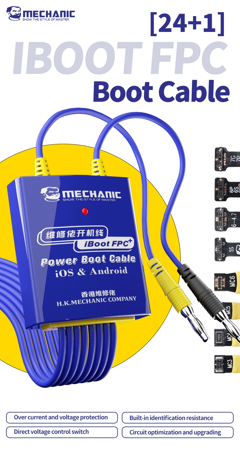 MECHANIC OFFICIAL iBoot FPC+ Power Boot cable For iPhone6-17PM Android Xiaomi samsung phone Power Supply Repair Test Cord view 2