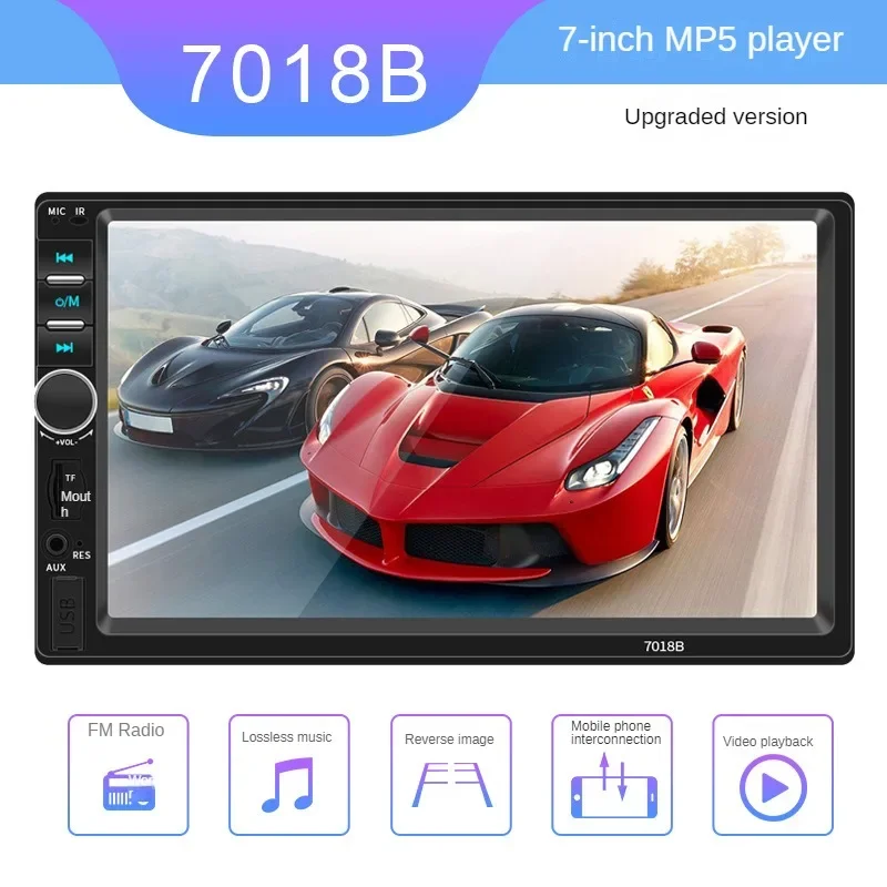 

7-Inch Double DIN HD Vehicle-Mounted MP5 Player Car CarPlay Auto Multi-Function Bluetooth Reversing Host Car Radio