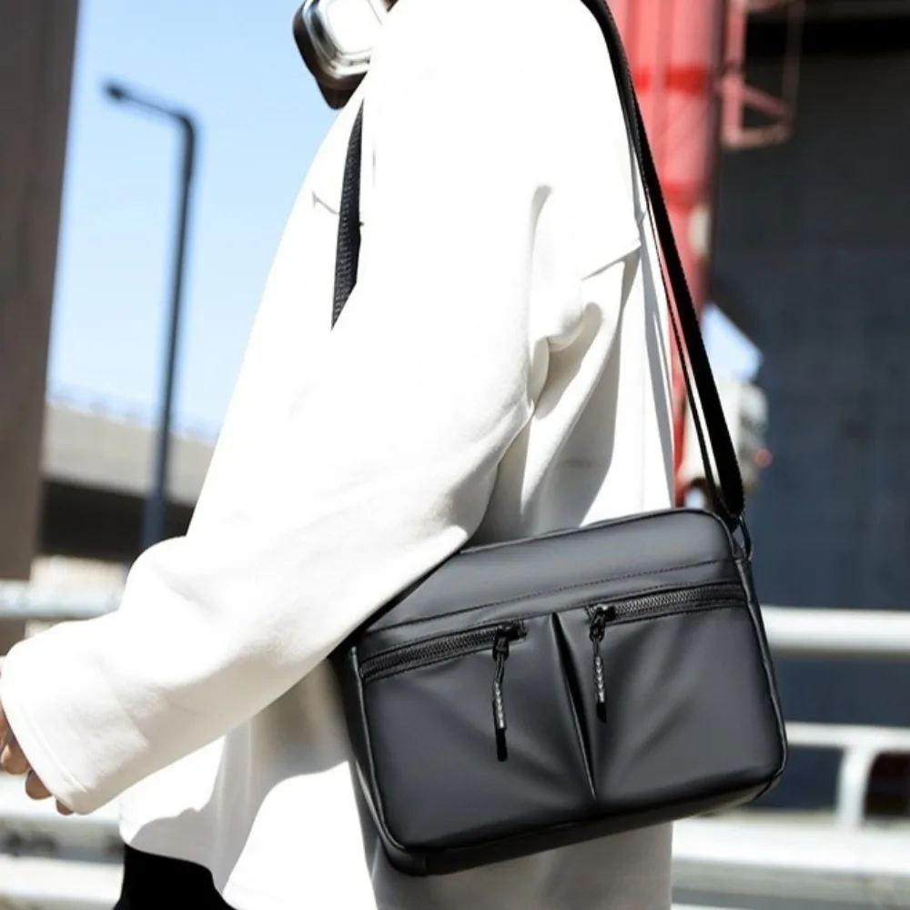 

Single Shoulder Men's Shoulder Bag Fabric Multi-Pockets Man Messenger Bag Large Capacity Square Nylon Crossbody Bag Hiking