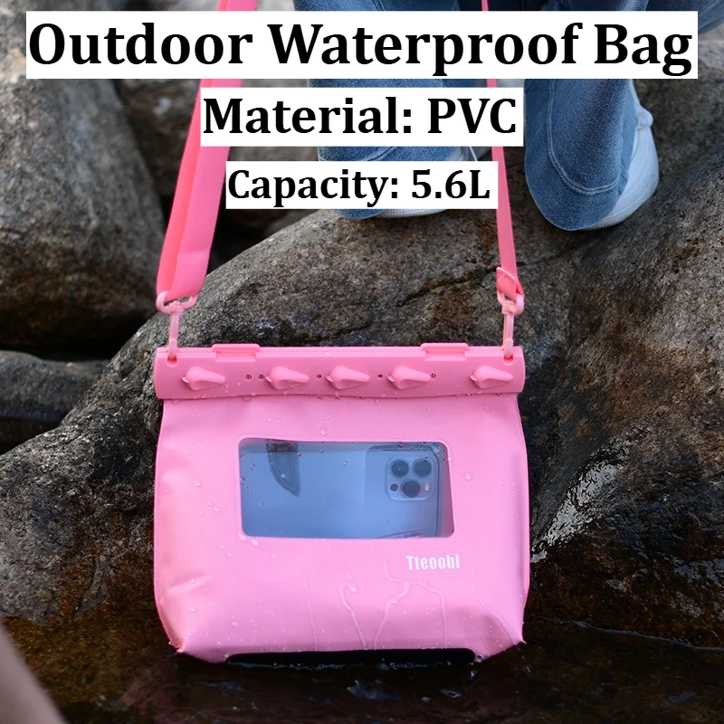 

IPX8 Waterproof Crossbody Bag PVC Bag for Snorkeling Swimming Beach Travel 3-Layer Sealed Lightweight Waterproof Shoulder Pouch