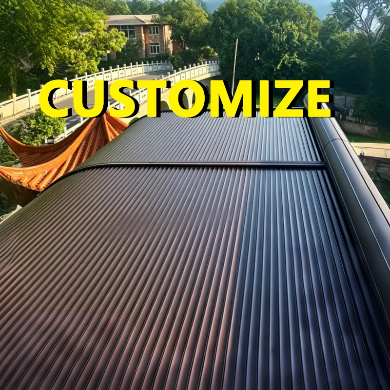 Any Size Custom Modern Luxury Aluminum Awning Minimalist Seamless Design Dual Motor Auto Retractable Villa Home Decor Canopy