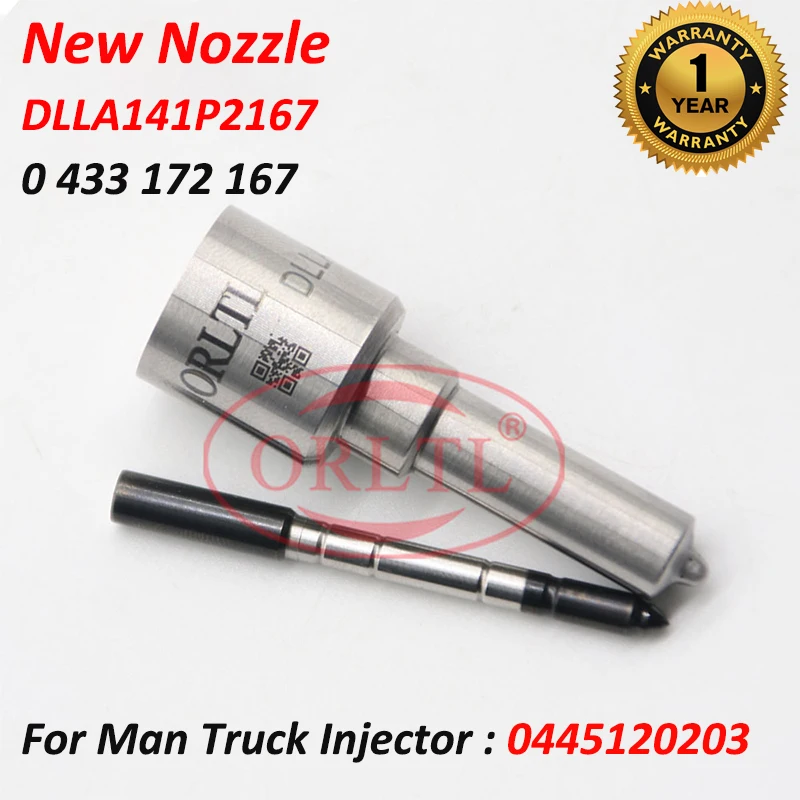 

ORLTL Diesel Injector Nozzle DLLA141P2167 Fuel Injector Sprayer DLLA 141 P 2167 For Man Truck 0445120203 0445 120 203