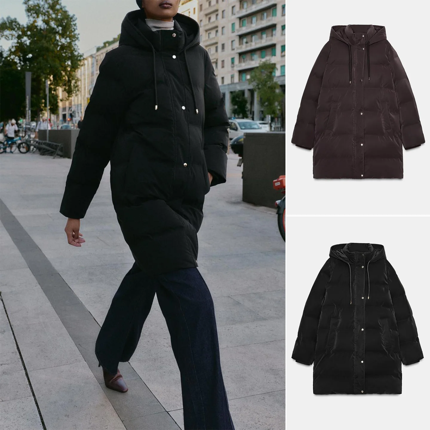 

New Autumn Winter Women's mat Stand Collar Long Sve f Length Cotton Windproof Thi Jaet Coat 30236