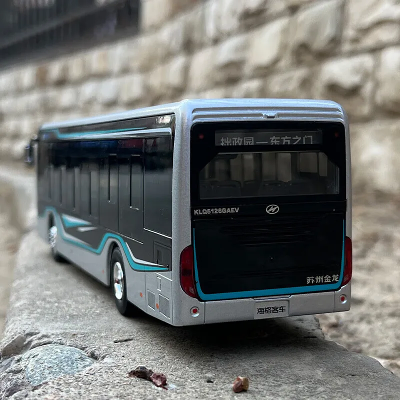 Modelo a escala Original 1:42, autobús antiguo AZURE, autobús eléctrico, iluminación, KLQ6126GAEV, modelo fundido a presión para colección y exhibición