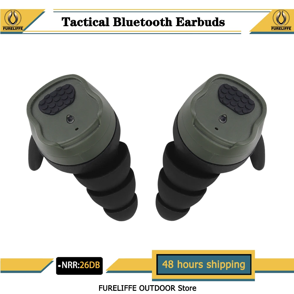 

Tactical Bluetooth 5.3 Interconnect Headset，Electronic Sound Pickup&Noise Reduction,Hearing Protective Earplugs TYPE-C Charging