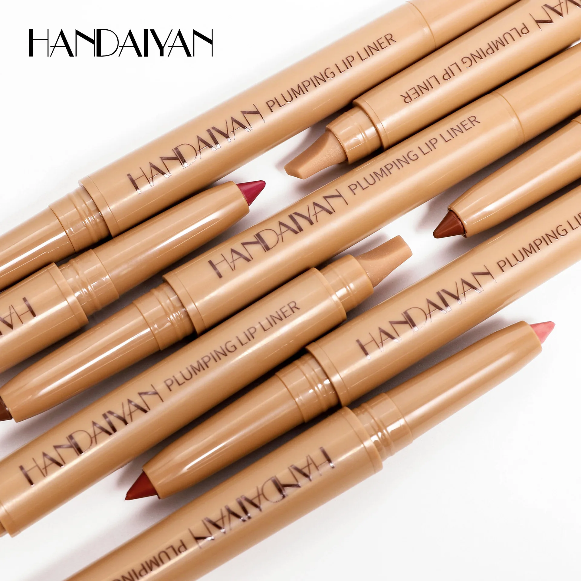 8 قطع من قلم تحديد الشفاه مع فرشاة مزدوجة الأطراف، مظهر طبيعي وسهل الاستخدام لأقلام أحمر الشفاه المحددة والشفاه ثلاثية الأبعاد #3