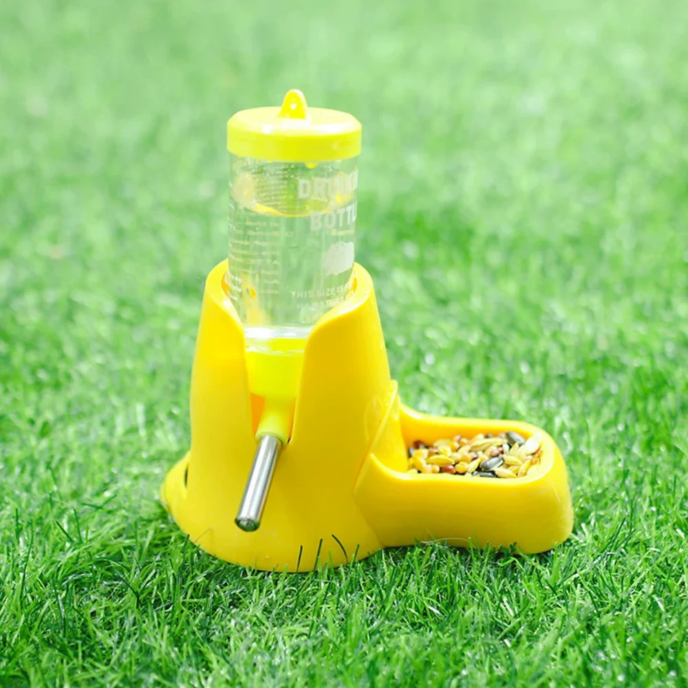 Random Automatic Water Bottle Drinking Feeder Dispenser Bottle 80ML with Food Feeder Station bowl Pet Container for Small Animal
