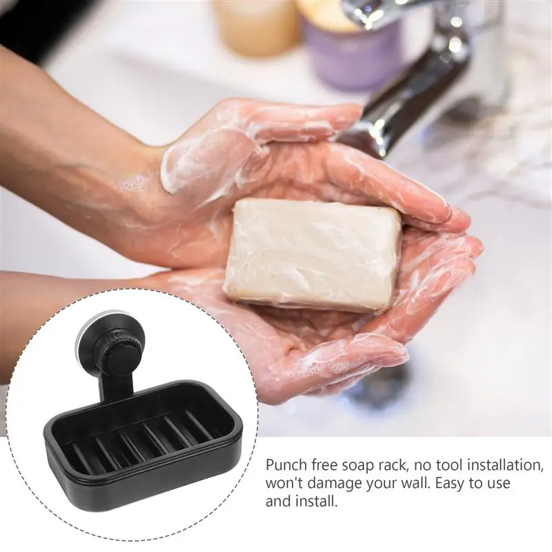 Soap Dish Holder Suction Dispensers Vacuum Cup Bar Drainer Holder for Shower Bathroom Tub and Kitchen Sink