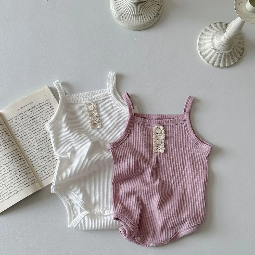 

Baby Girl Jumpsuit Outfit Baby Girls Summer Clothes Cute Camisole One Piece Toddler Girls Bodysuits Brief Striped Outfit