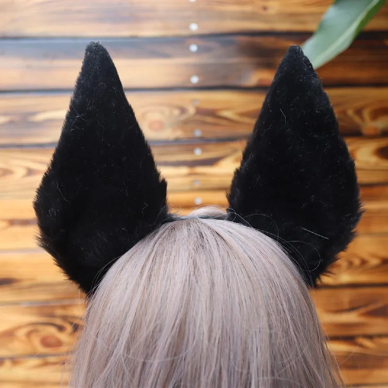 مخصص اليدوية العمل الوحش أنيمي دوبيرمان آذان الكلب Hairhoop أغطية الرأس لجميع القديسين عيد الميلاد لعبة حفلة تأثيري الدعامة #5